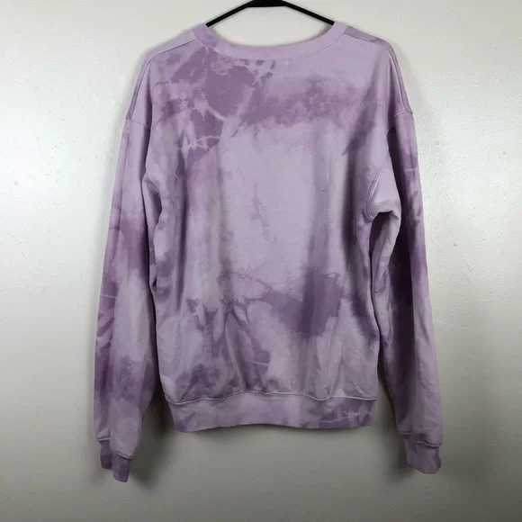 Wound Up “Happy Vibes Only” Marble Purple Sweater - Picture 4 of 5